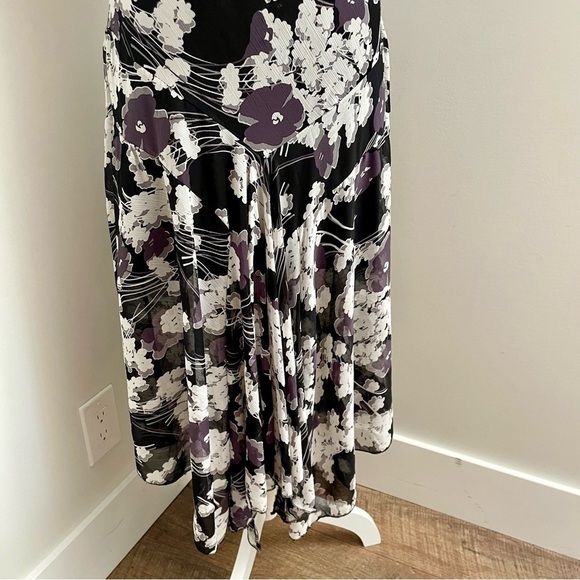 Vintage Y2K Flowy Ruffle Drop Waist Whimsigoth Fairycore Midi Length Dress - Picture 6 of 10